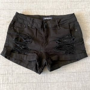 Black Distressed Denim Shorts 90’s grunge